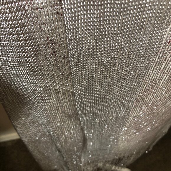 ✨ Kimberly C. Silver Metallic Fringe Scarf/Shawl - Picture 7 of 14